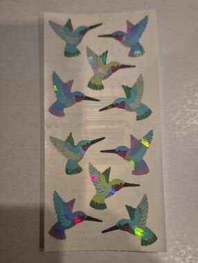 Holographic Hummingbird Sticker Sheet - Multicolor